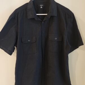 Alfani Black Casual Button Down Shirt